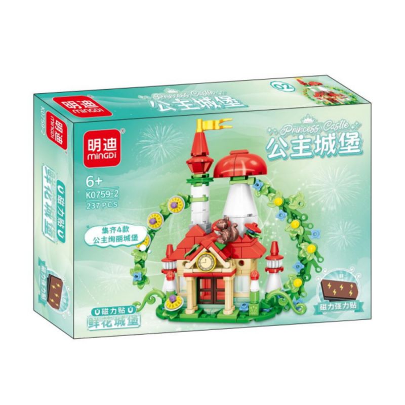 MINGDI LEIBAO K0759 0759 DÁN TỪ TÍNH LÂU ĐÀI CÔNG CHÚA 4 LOẠI bộ đồ chơi xếp lắp ráp ghép mô hình 941 khối