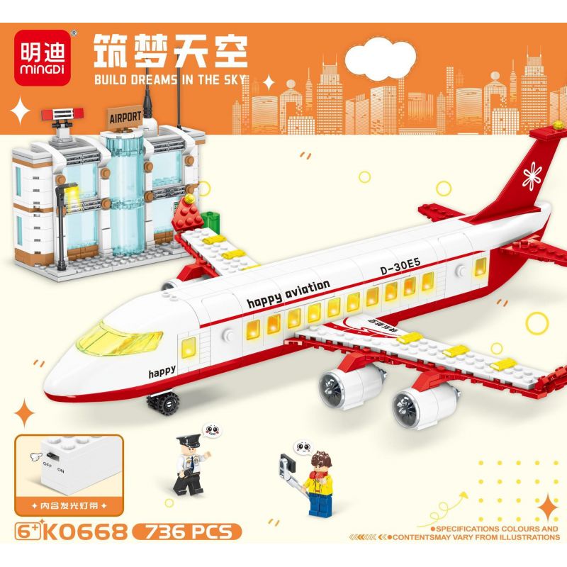 MINGDI LEIBAO K0668 0668 BẦU TRỜI MỘNG MƠ bộ đồ chơi xếp lắp ráp ghép mô hình 736 khối