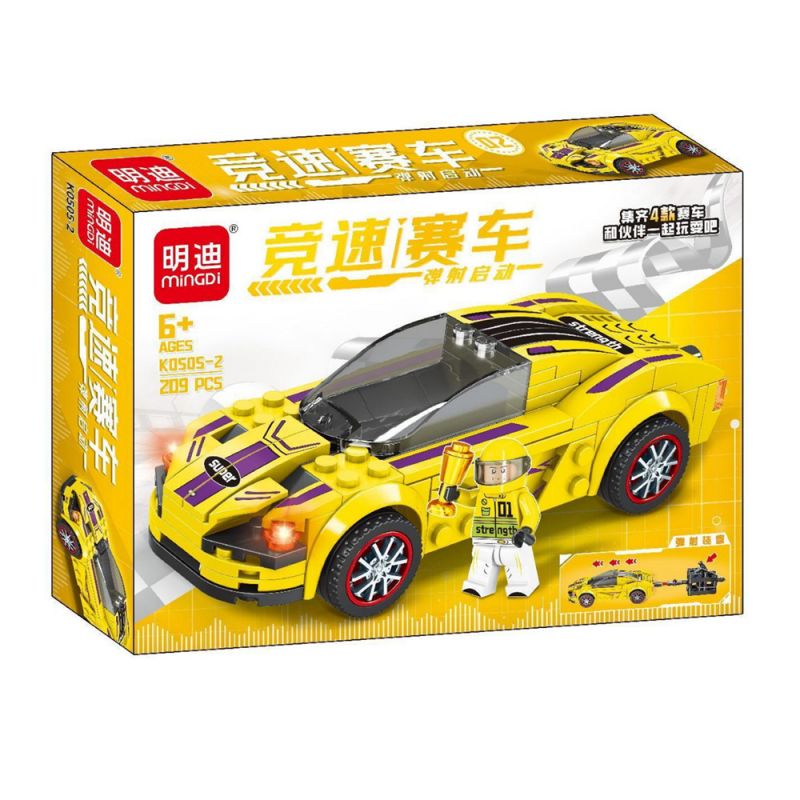 MINGDI LEIBAO K0505 0505 4 LOẠI XE PHÓNG ĐUA bộ đồ chơi xếp lắp ráp ghép mô hình Racers Đua Tốc Độ 879 khối