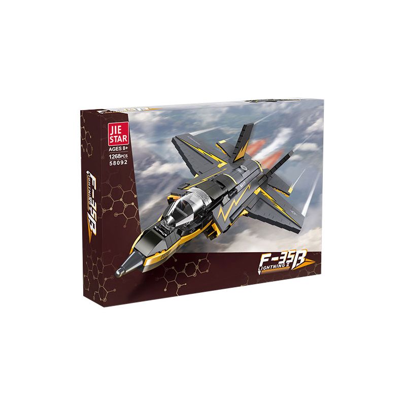 JIESTAR 58092 JJ9096 9096 SỨ MỆNH VINH QUANG TIÊM KÍCH F-35B LIGHTNING II bộ đồ chơi xếp lắp ráp ghép mô hình Military Army F35 FIGHTER Quân Sự Bộ Đội 1268 khối