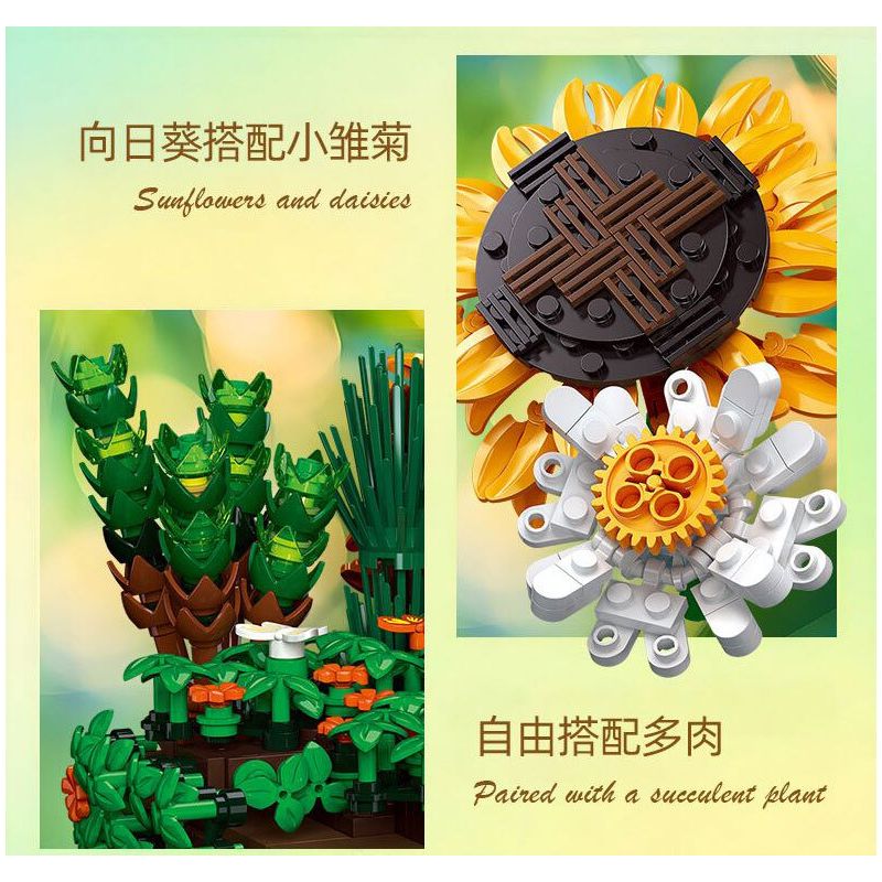 JIESTAR JJ9034 9034 CHẬU CÂY THƯỜNG XUÂN bộ đồ chơi xếp lắp ráp ghép mô hình Creator Sáng Tạo 924 khối