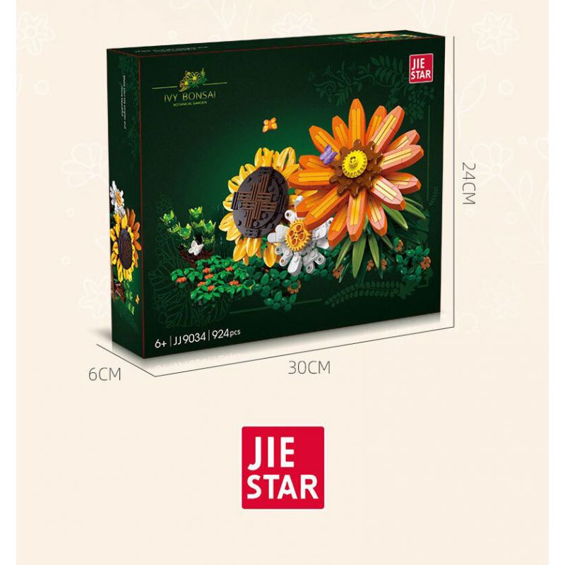 JIESTAR JJ9034 9034 CHẬU CÂY THƯỜNG XUÂN bộ đồ chơi xếp lắp ráp ghép mô hình Creator Sáng Tạo 924 khối