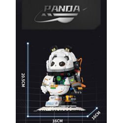 JMBRICKLAYER 70005 WEKKI 506503 BẢO TÀNG KHOA HỌC VÀ CÔNG NGHỆ GẤU TRÚC KHÔNG GIAN PHI HÀNH HALF MECHA bộ đồ chơi xếp lắp ráp ghép mô hình PANDA ASTRONAUT 829 khối