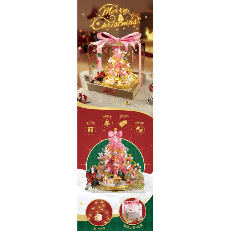 FEMIBOX S33001 33001 HỘP QUÀ CÂY THÔNG GIÁNG SINH bộ đồ chơi xếp lắp ráp ghép mô hình Creator Sáng Tạo 849 khối