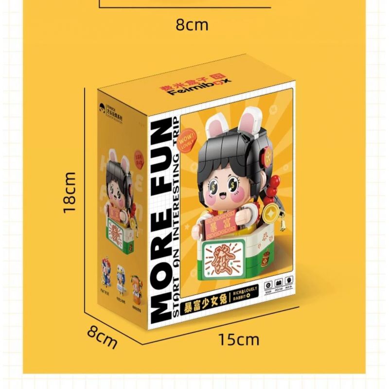 FEMIBOX S2229 2229 XE ĐẦU VUÔNG HUNG HÃN DỄ THƯƠNG THỎ NHÀ GIÀU bộ đồ chơi xếp lắp ráp ghép mô hình 330 khối