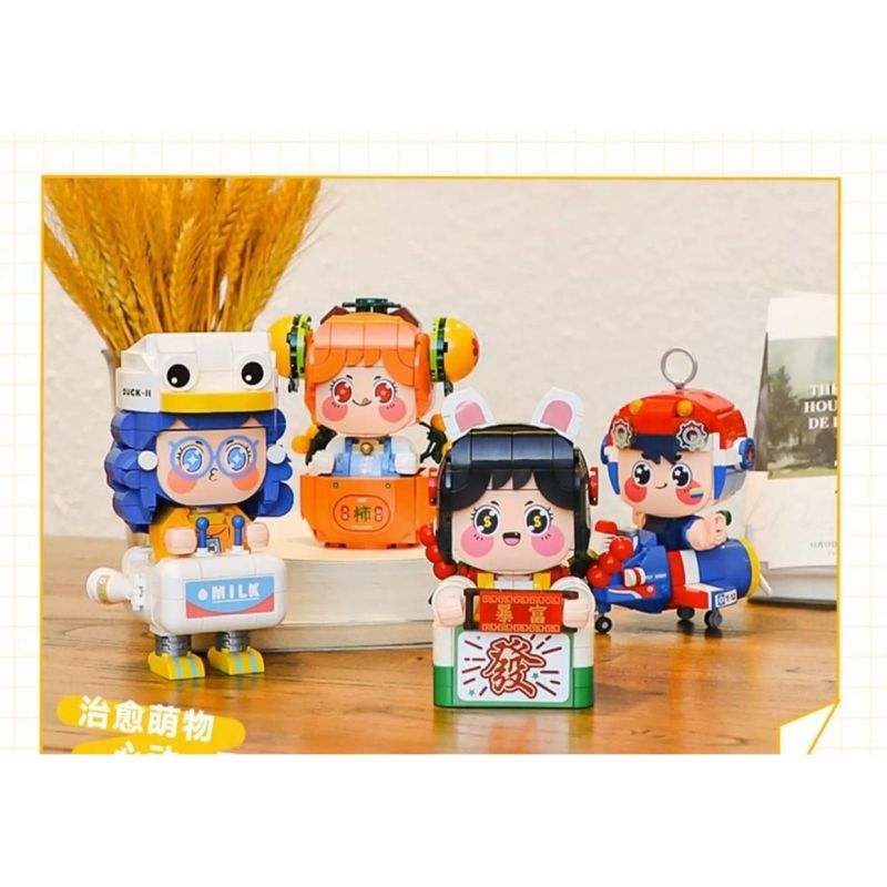 FEMIBOX S2230 2230 XE ĐẦU VUÔNG HUNG HÃN DỄ THƯƠNG SHISHI RUYI MEOW bộ đồ chơi xếp lắp ráp ghép mô hình 292 khối