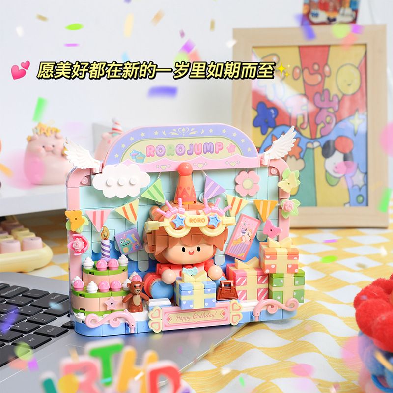 FEMIBOX S2303 2303 TRANH IN BOLOGNESE TIỆC SINH NHẬT bộ đồ chơi xếp lắp ráp ghép mô hình RORO JUMP 458 khối