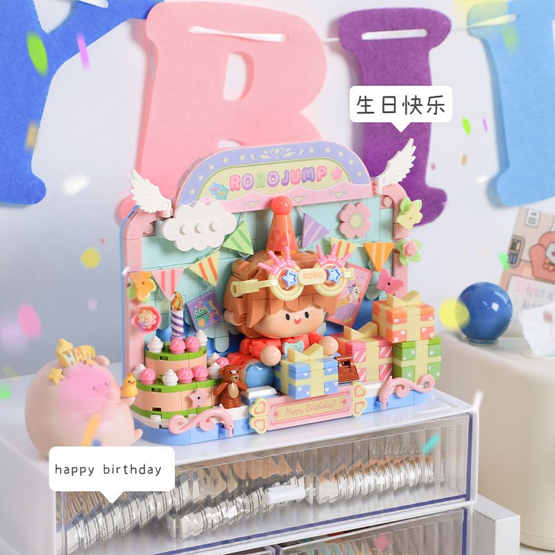 FEMIBOX S2303 2303 TRANH IN BOLOGNESE TIỆC SINH NHẬT bộ đồ chơi xếp lắp ráp ghép mô hình RORO JUMP 458 khối