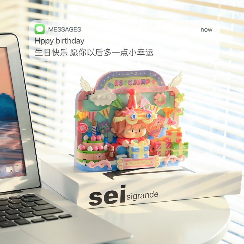 FEMIBOX S2303 2303 TRANH IN BOLOGNESE TIỆC SINH NHẬT bộ đồ chơi xếp lắp ráp ghép mô hình RORO JUMP 458 khối