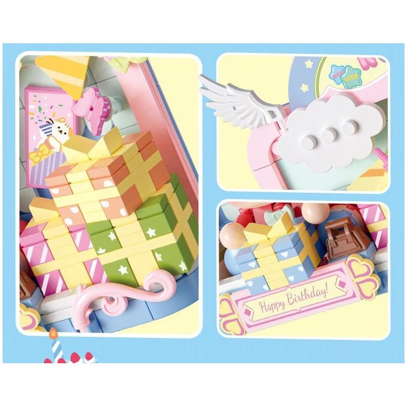 FEMIBOX S2303 2303 TRANH IN BOLOGNESE TIỆC SINH NHẬT bộ đồ chơi xếp lắp ráp ghép mô hình RORO JUMP 458 khối