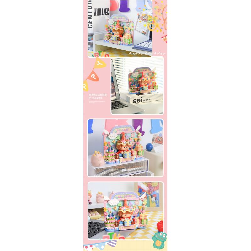 FEMIBOX S2303 2303 TRANH IN BOLOGNESE TIỆC SINH NHẬT bộ đồ chơi xếp lắp ráp ghép mô hình RORO JUMP 458 khối