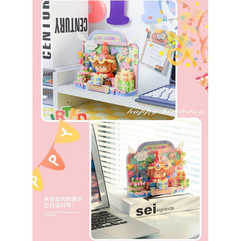 FEMIBOX S2303 2303 TRANH IN BOLOGNESE TIỆC SINH NHẬT bộ đồ chơi xếp lắp ráp ghép mô hình RORO JUMP 458 khối