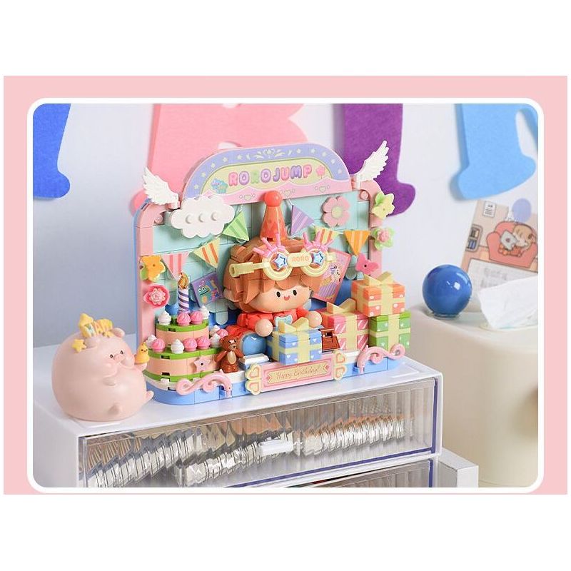 FEMIBOX S2303 2303 TRANH IN BOLOGNESE TIỆC SINH NHẬT bộ đồ chơi xếp lắp ráp ghép mô hình RORO JUMP 458 khối