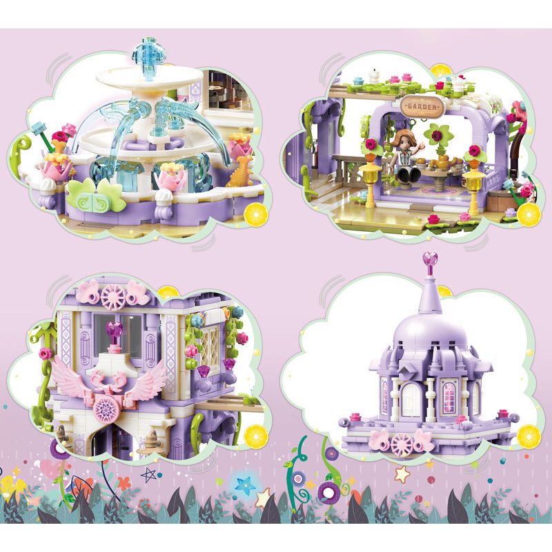 ZHEGAO 921002 CÔNG CHÚA WINDSOR KHOẢNG SÂN MANG PHONG CÁCH CHÂU bộ đồ chơi xếp lắp ráp ghép mô hình Girl EUROPEAN COURTYARD Con Gái 1239 khối