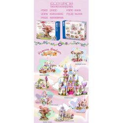 ZHEGAO 921003 CÔNG CHÚA WINDSOR NGÔI NHÀ TRÊN CÂY MÀU HỒNG bộ đồ chơi xếp lắp ráp ghép mô hình Girl PINK TREE HOUSE Con Gái 1240 khối