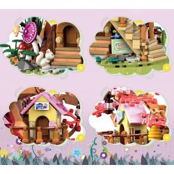 ZHEGAO 921003 CÔNG CHÚA WINDSOR NGÔI NHÀ TRÊN CÂY MÀU HỒNG bộ đồ chơi xếp lắp ráp ghép mô hình Girl PINK TREE HOUSE Con Gái 1240 khối