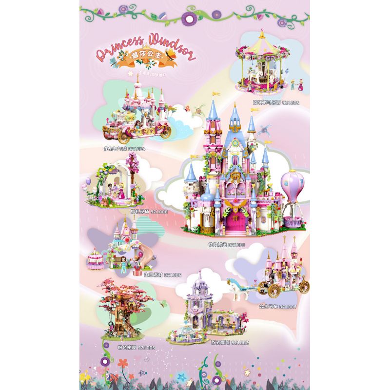 ZHEGAO 921004 CÔNG CHÚA WINDSOR PHAO VÀ BÓNG BAY bộ đồ chơi xếp lắp ráp ghép mô hình Girl FLOAT AND BALLOON Con Gái 721 khối