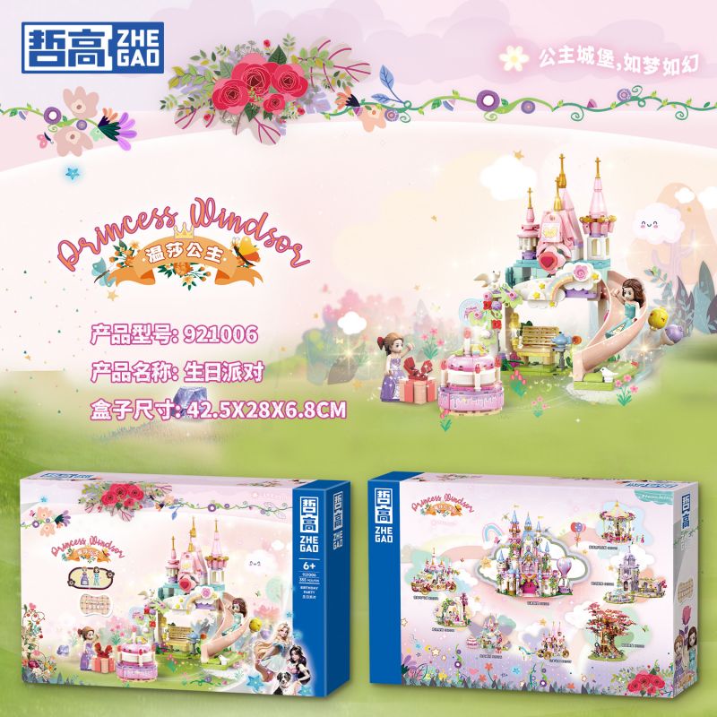 ZHEGAO 921006 non Lego CÔNG CHÚA WINDSOR TIỆC SINH NHẬT bộ đồ chơi xếp lắp ráp ghép mô hình Girl BIRTHDAY PARTY Con Gái 355 khối