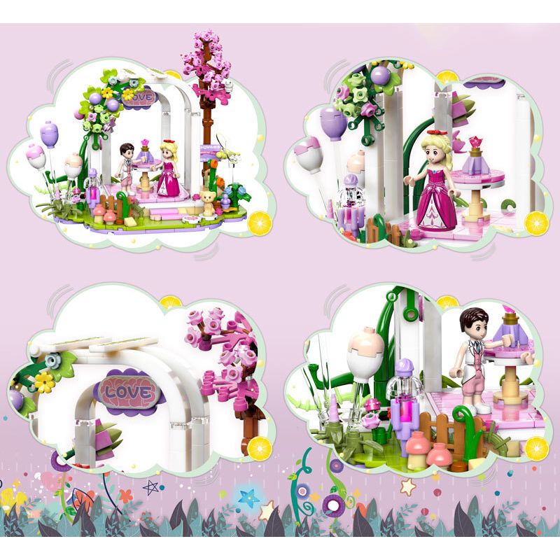 ZHEGAO 921008 CÔNG CHÚA XỨ WINDSOR CẢNH ĐÁM CƯỚI bộ đồ chơi xếp lắp ráp ghép mô hình Girl WEDDING SCENE Con Gái 364 khối