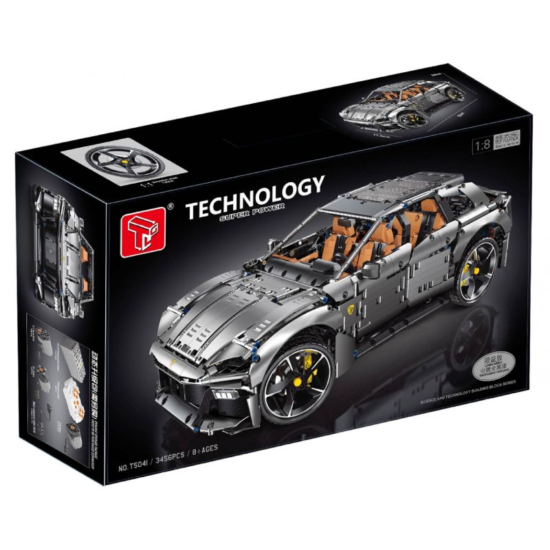 TYGOLL T5041 5041 FERRARI PUROSANGUE 1:8 tỷ lệ 1:8 bộ đồ chơi xếp lắp ráp ghép mô hình Technic Kỹ Thuật Công Nghệ Cao Mô Hình Phương Tiện 3456 khối