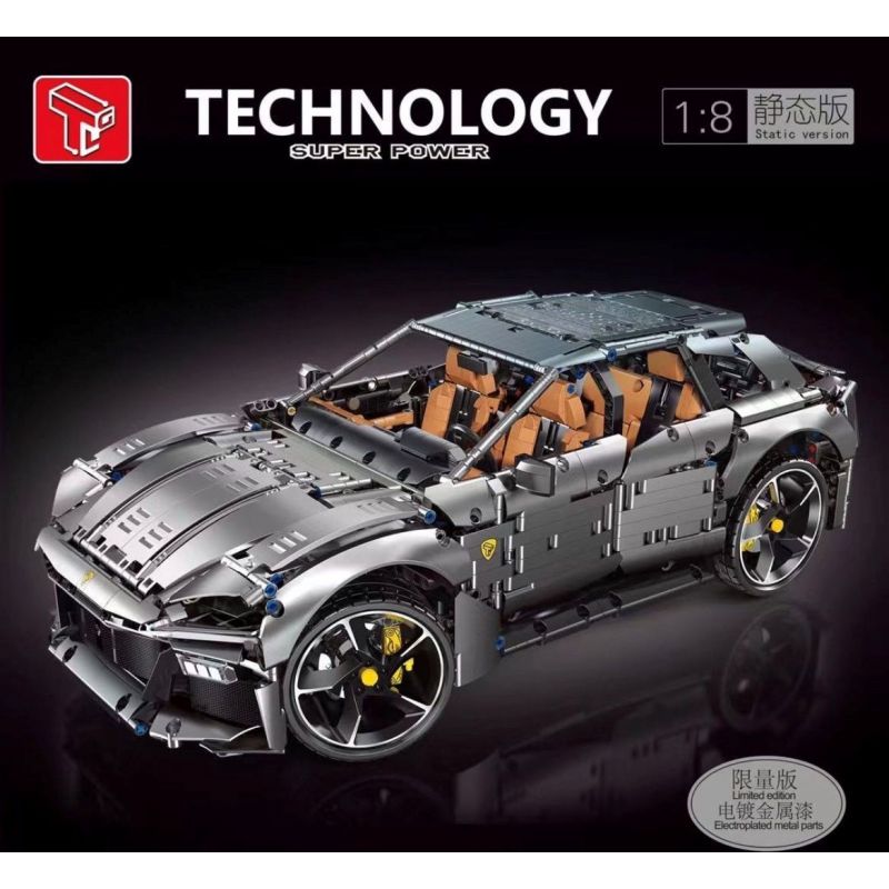 TYGOLL T5041 5041 FERRARI PUROSANGUE 1:8 tỷ lệ 1:8 bộ đồ chơi xếp lắp ráp ghép mô hình Technic Kỹ Thuật Công Nghệ Cao Mô Hình Phương Tiện 3456 khối