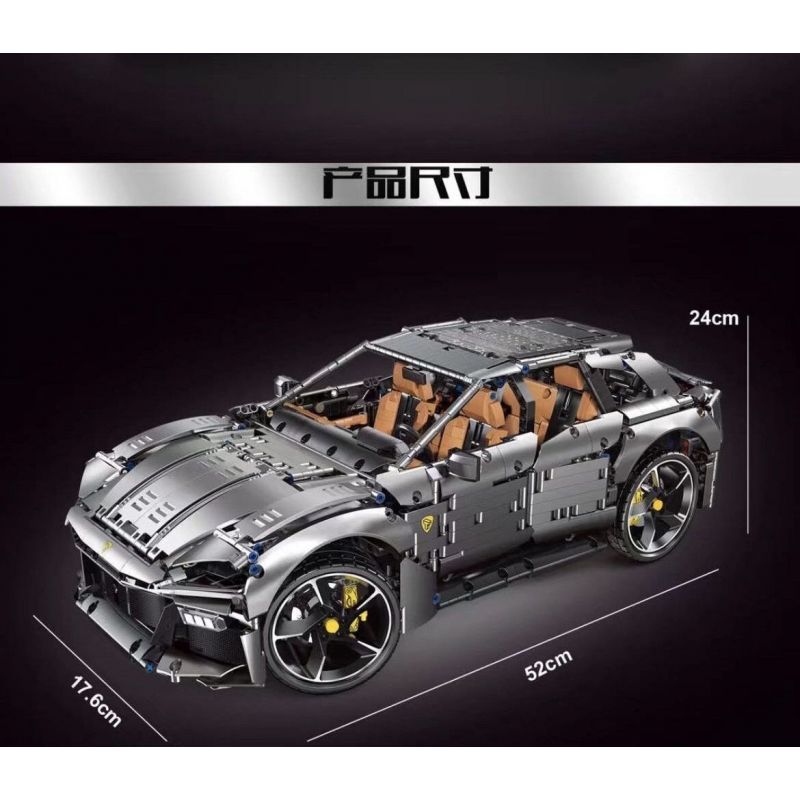 TYGOLL T5041 5041 FERRARI PUROSANGUE 1:8 tỷ lệ 1:8 bộ đồ chơi xếp lắp ráp ghép mô hình Technic Kỹ Thuật Công Nghệ Cao Mô Hình Phương Tiện 3456 khối