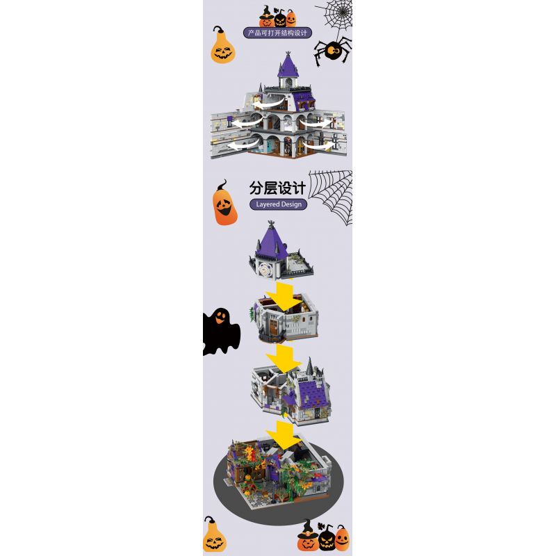 JMBRICKLAYER 30121 MorkModel 031056 Mork Model 031056 BIỆT THỰ BÍ ẨN bộ đồ chơi xếp lắp ráp ghép mô hình Creator MYSTERY MANSION Sáng Tạo 4190 khối