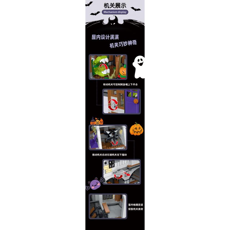 JMBRICKLAYER 30121 MorkModel 031056 Mork Model 031056 BIỆT THỰ BÍ ẨN bộ đồ chơi xếp lắp ráp ghép mô hình Creator MYSTERY MANSION Sáng Tạo 4190 khối