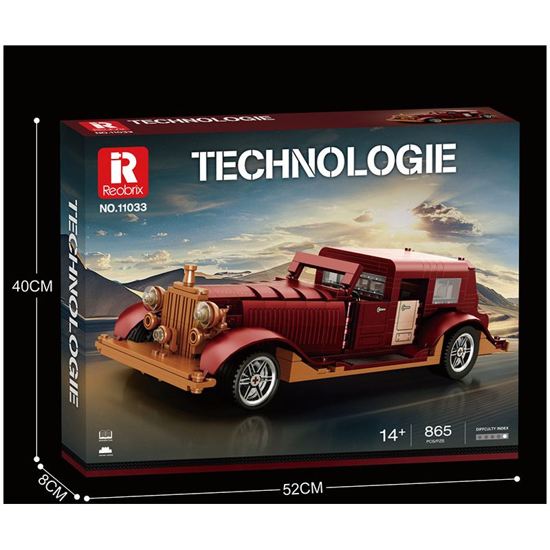REOBRIX 11033 XE CỔ ĐIỂN ẢO tỷ lệ 1:12 bộ đồ chơi xếp lắp ráp ghép mô hình Creator Sáng Tạo 865 khối