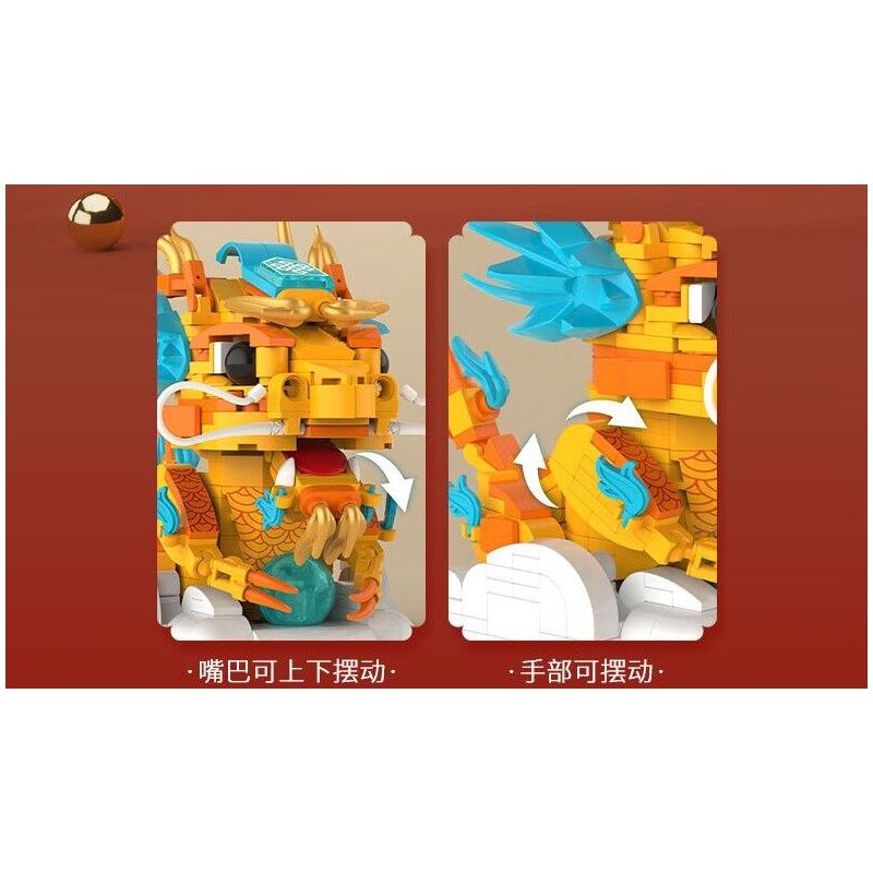 JAKI JK20236 20236 HỘP QUÀ SHAN HAI JING NIAN BEAST 2024 PHIÊN BẢN GIỚI HẠN NĂM MỚI bộ đồ chơi xếp lắp ráp ghép mô hình Creator Sáng Tạo