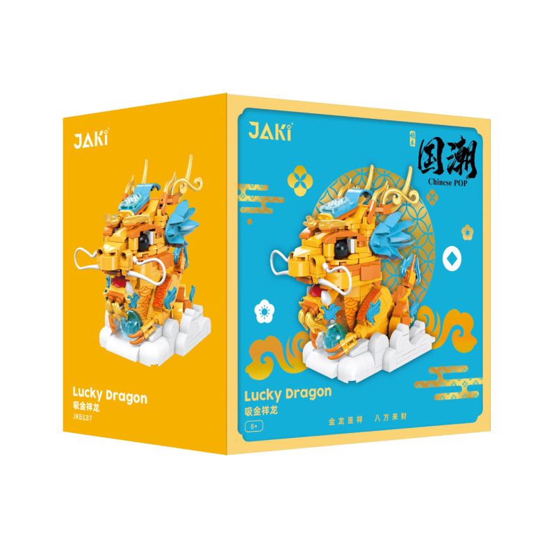 JAKI JK5137 5137 THẦN THÚ XU HƯỚNG QUỐC GIA RỒNG TỐT LÀNH THU HÚT VÀNG bộ đồ chơi xếp lắp ráp ghép mô hình Creator LUCKY DRAGON Sáng Tạo