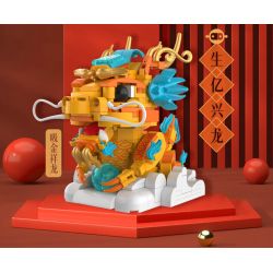 JAKI JK5137 5137 THẦN THÚ XU HƯỚNG QUỐC GIA RỒNG TỐT LÀNH THU HÚT VÀNG bộ đồ chơi xếp lắp ráp ghép mô hình Creator LUCKY DRAGON Sáng Tạo