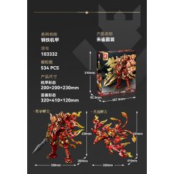 SEMBO 103332 MECHA THÉP GIÁP SUZAKU bộ đồ chơi xếp lắp ráp ghép mô hình 534 khối