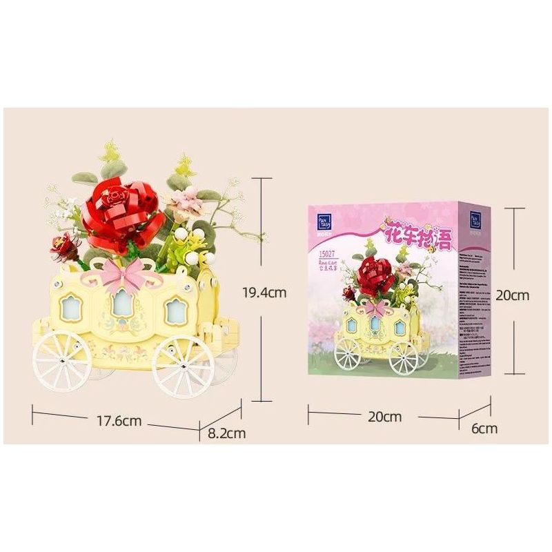 PANTASY 15027 CÂU CHUYỆN PHAO CÔNG CHÚA bộ đồ chơi xếp lắp ráp ghép mô hình ROSE CART 500 khối