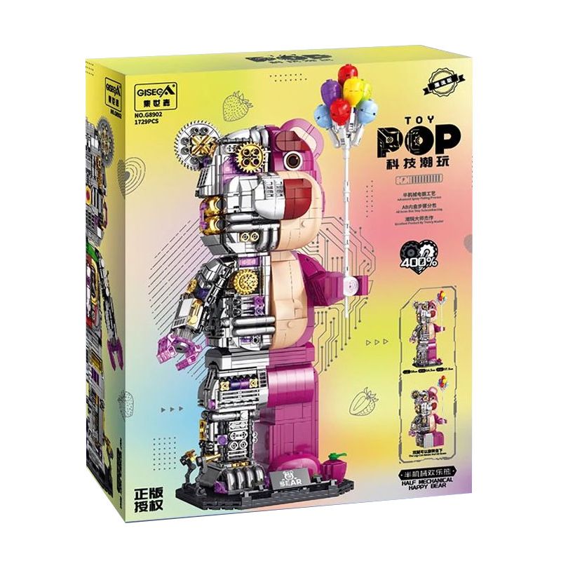 GISEGA G8902 8902 non Lego GẤU HẠNH PHÚC CYBORG bộ đồ chơi xếp lắp ráp ghép mô hình 1729 khối