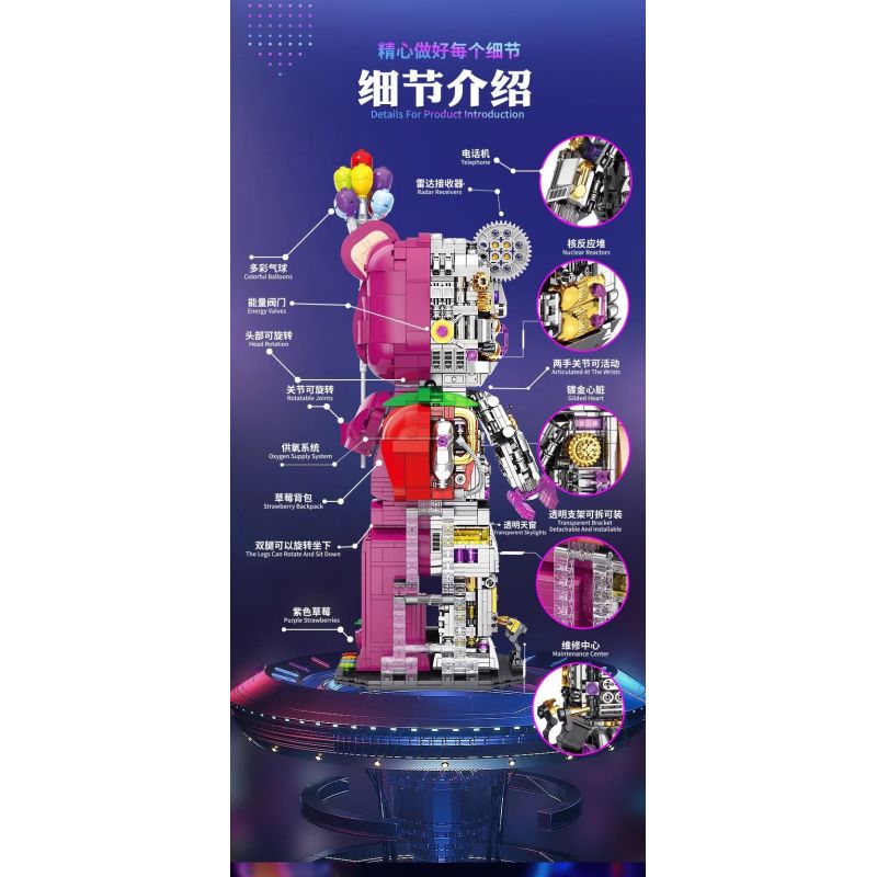 GISEGA G8902 8902 GẤU HẠNH PHÚC CYBORG bộ đồ chơi xếp lắp ráp ghép mô hình 1729 khối