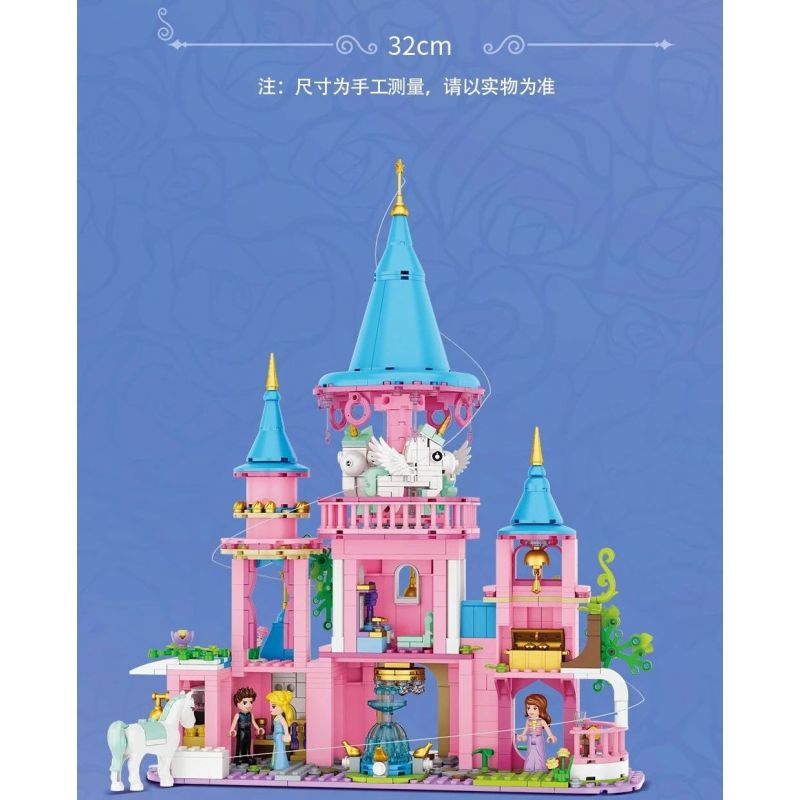 FORANGE FC3514 3514 LÂU ĐÀI BĂNG CHUYỀN CỔ TÍCH bộ đồ chơi xếp lắp ráp ghép mô hình Girl Con Gái 974 khối