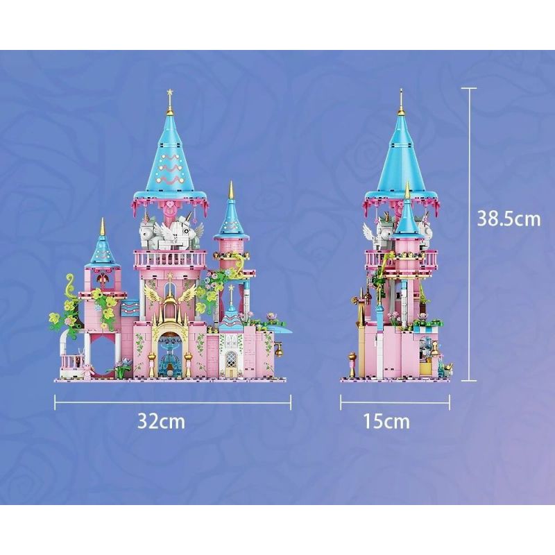 FORANGE FC3514 3514 LÂU ĐÀI BĂNG CHUYỀN CỔ TÍCH bộ đồ chơi xếp lắp ráp ghép mô hình Girl Con Gái 974 khối