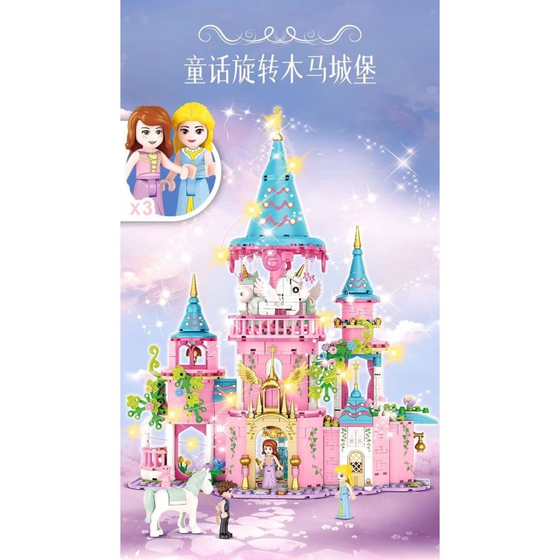 FORANGE FC3514 3514 LÂU ĐÀI BĂNG CHUYỀN CỔ TÍCH bộ đồ chơi xếp lắp ráp ghép mô hình Girl Con Gái 974 khối