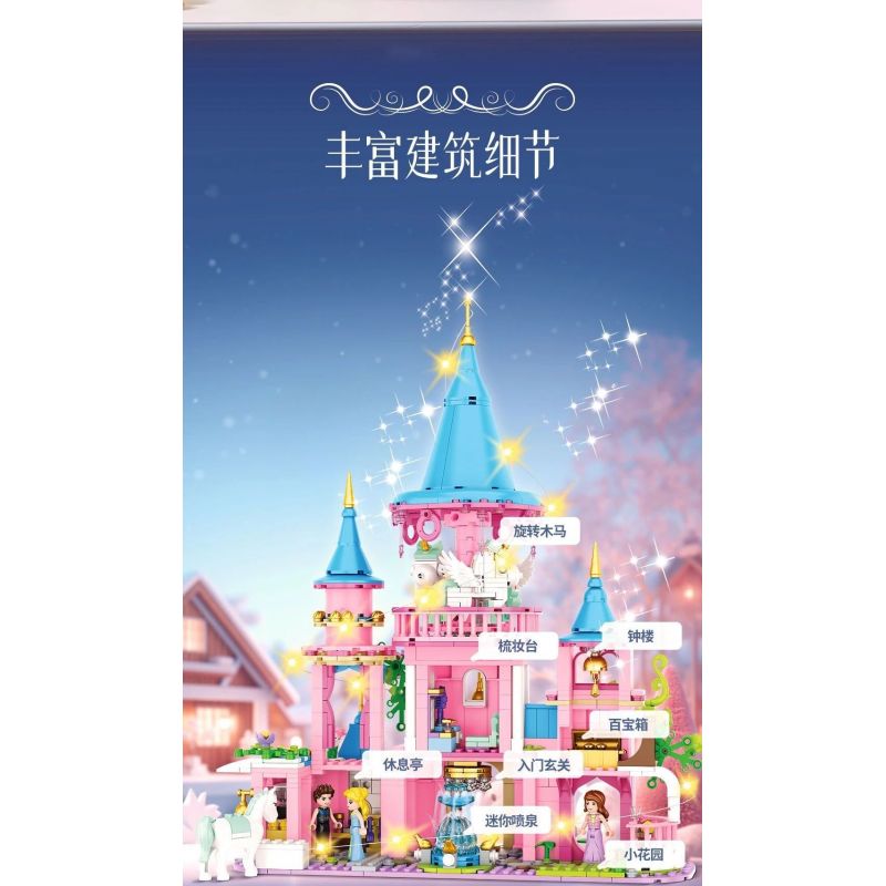 FORANGE FC3514 3514 LÂU ĐÀI BĂNG CHUYỀN CỔ TÍCH bộ đồ chơi xếp lắp ráp ghép mô hình Girl Con Gái 974 khối