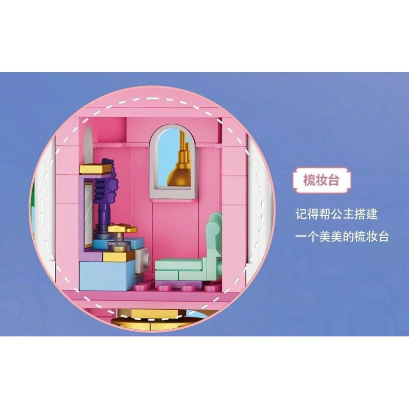 FORANGE FC3514 3514 LÂU ĐÀI BĂNG CHUYỀN CỔ TÍCH bộ đồ chơi xếp lắp ráp ghép mô hình Girl Con Gái 974 khối