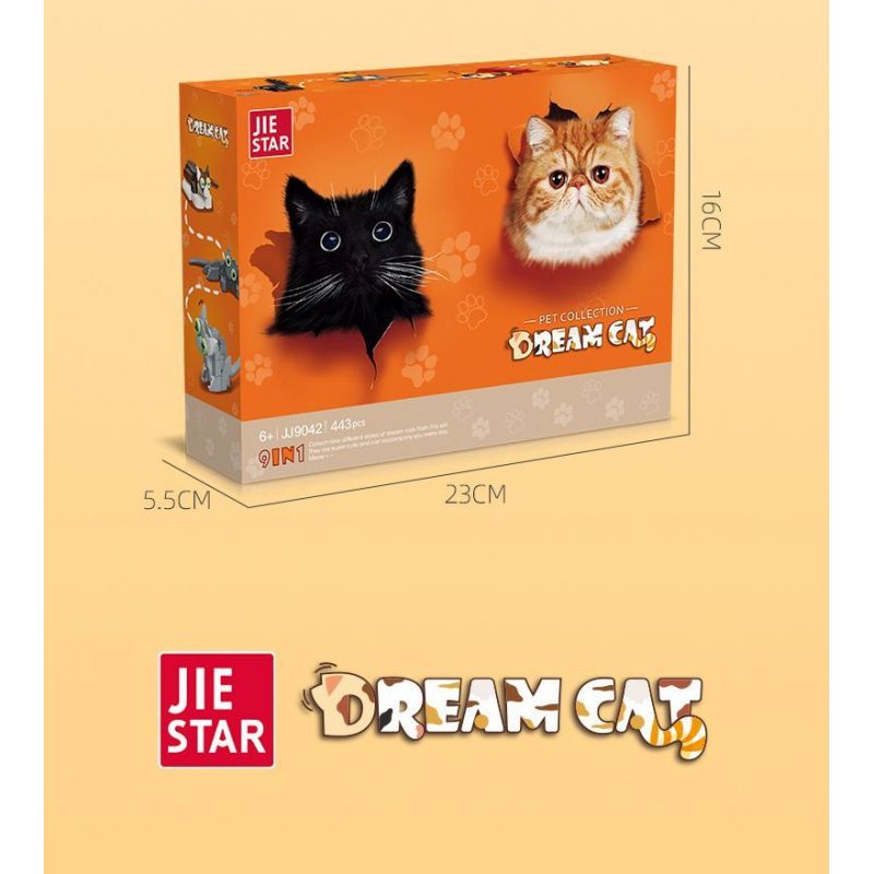 JIESTAR JJ9042 9042 MÔ HÌNH CỬA HÀNG MÈO CƯNG bộ đồ chơi xếp lắp ráp ghép mô hình Creator PET COLLECTION DREAM CAT Sáng Tạo 443 khối