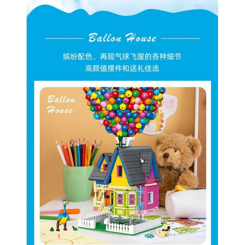 JIESTAR JJ9047 9047 NHÀ BÓNG BAY bộ đồ chơi xếp lắp ráp ghép mô hình Movie & Game BALLOON HOUSE Phim Và Trò Chơi 2626 khối
