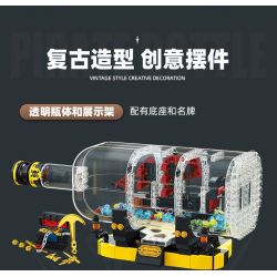 JIESTAR JJ9026 9026 CON TÀU CỔ ĐIỂN TRONG CHAI bộ đồ chơi xếp lắp ráp ghép mô hình Pirates Of The Caribbean IMPOSSIBE PIRATE BOTTLE Cướp Biển Vùng Caribe 852 khối