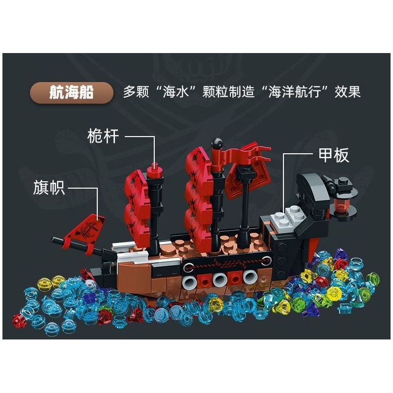 JIESTAR JJ9026 9026 CON TÀU CỔ ĐIỂN TRONG CHAI bộ đồ chơi xếp lắp ráp ghép mô hình Pirates Of The Caribbean IMPOSSIBE PIRATE BOTTLE Cướp Biển Vùng Caribe 852 khối