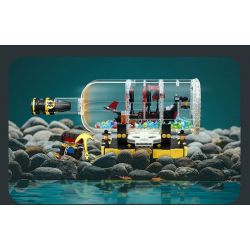 JIESTAR JJ9026 9026 CON TÀU CỔ ĐIỂN TRONG CHAI bộ đồ chơi xếp lắp ráp ghép mô hình Pirates Of The Caribbean IMPOSSIBE PIRATE BOTTLE Cướp Biển Vùng Caribe 852 khối