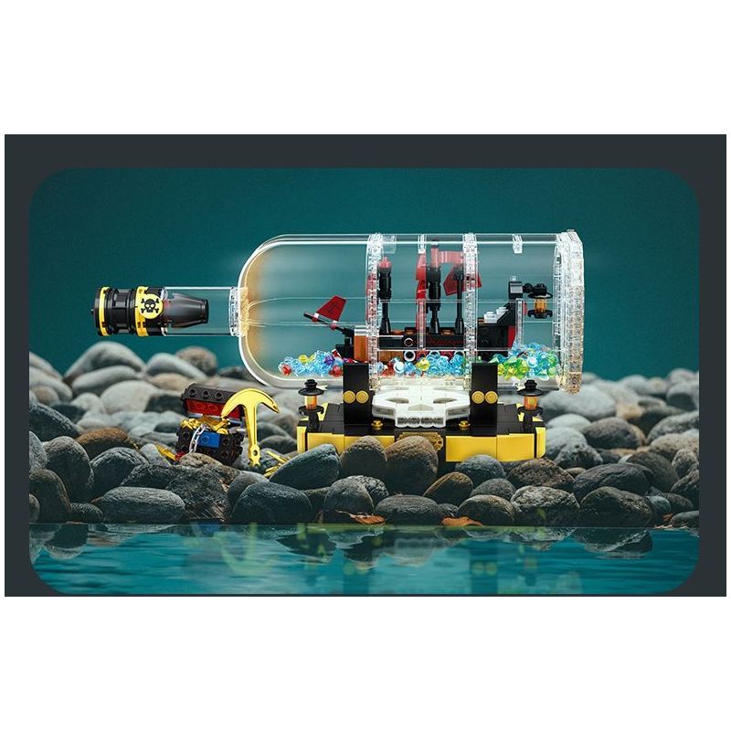 JIESTAR JJ9026 9026 CON TÀU CỔ ĐIỂN TRONG CHAI bộ đồ chơi xếp lắp ráp ghép mô hình Pirates Of The Caribbean IMPOSSIBE PIRATE BOTTLE Cướp Biển Vùng Caribe 852 khối