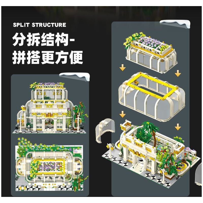 JIESTAR JJ9044 9044 VƯỜN THỰC VẬT CỔ ĐIỂN bộ đồ chơi xếp lắp ráp ghép mô hình Creator NEOCLASSICAL BOTANICAL GARDEN Sáng Tạo 2231 khối