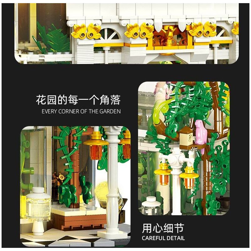 JIESTAR JJ9044 9044 VƯỜN THỰC VẬT CỔ ĐIỂN bộ đồ chơi xếp lắp ráp ghép mô hình Creator NEOCLASSICAL BOTANICAL GARDEN Sáng Tạo 2231 khối