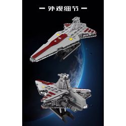 MouldKing 21074 Mould King 21074 TÀU TUẦN DƯƠNG TẤN CÔNG NƯỚC CỘNG HÒA bộ đồ chơi xếp lắp ráp ghép mô hình Star Wars Chiến Tranh Giữa Các Vì Sao 1320 khối